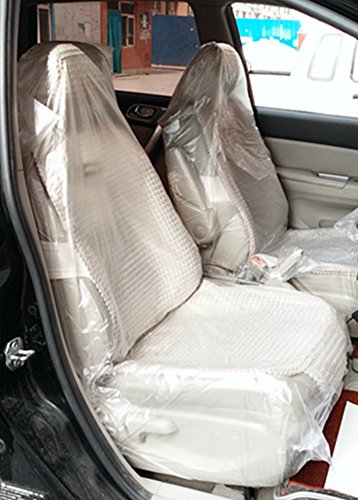 Moyishi 100PCS Car Disposable Plastic Seat Covers Vehicle Protector Mechanic Valet Pet Seat Covers - Thumbnail 3