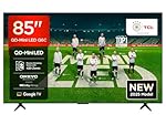 TCL 85 Zoll 85Q6C QLED Mini LED Fernseher, 4K HDR Premium, Dolby Vision IQ & Atmos, Onkyo 2.1, Smart Google TV, Game Master, 144Hz Motion Clarity Pro, AMD FreeSync Premium Pro, HDMI 2.1, AirPlay 2