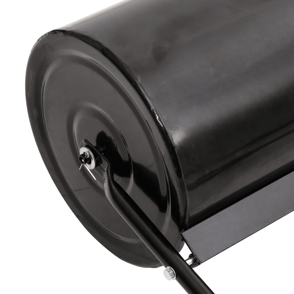 Rodillo de césped con pinzas de ventilador para tirar, rodillo de jardín de hierro con 63 L de volumen de llenado, diámetro de 30 x 90 cm, 5 cintas de púas, para semillas, siembra y cuidado