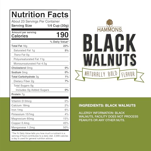 Hammons Fancy Large Black Walnuts -Wild Harvested - Non-GMO - Gluten-Free - High Protein - Keto Snack - Nuts for Cooking and Baking - 24oz - Thumbnail 2
