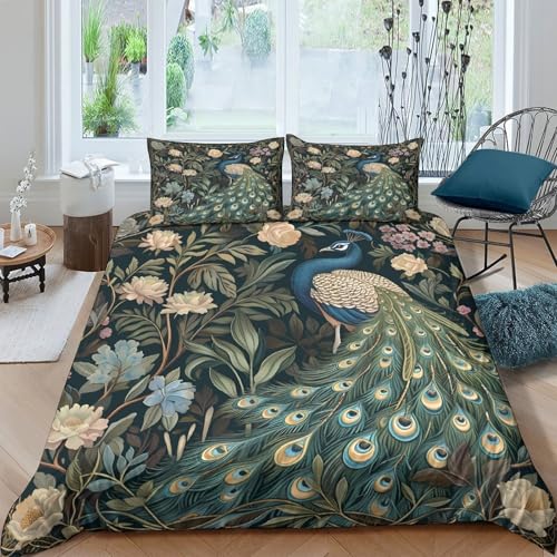 Housse de couette patchwork hypoallergénique microfibre anti-acariens lit double ado 200x200