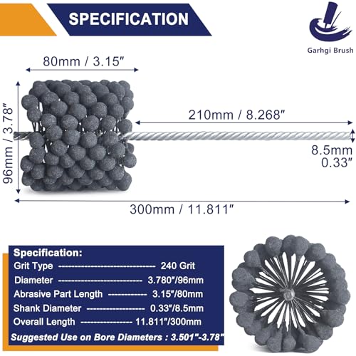Image of Garhgi 3.780 Inch Cylinder Hone Tool with 240 Grit SC Ball for 95mm(3.75 inch) | 96mm Ball-Style Honing Deglaze Crosshatch, Automotive Motor Hydraulic Engine Restore Rebuild, Brake Rotor Caliper Piston Ring
