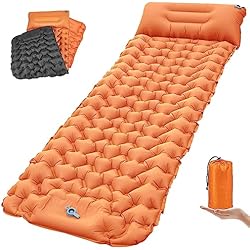 Colchón Hinchable Coche Decathlon TENQUAN Esterilla Camping Autoinflable - 9cm Colchon Hinchable Camping Plegable Suelo Cama Camping Inflable Esterilla Dormir Vivac para Coche Acampada Mochilero Senderismo (Naranja/Gris)