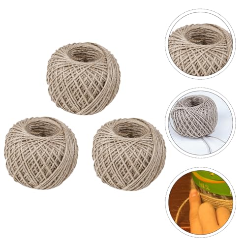DOITOOL 3 Rollos Hilo Hecho a Mano Suministros De Proyectos De Macramé Cordel Artesanal Diy Cuerda De Embalaje Cordon Artesanal Cordón Para Envolver Yute Muro De Fotos Entumecido