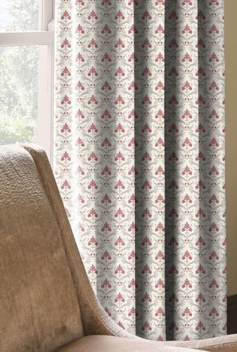 Image of Casableu Anthem Zodiac Cotton Look Door Curtains Pack of 2-9 Feet Long Door, Printed Design, Room Darkening Curtains with Tiebacks, Eyelet Style for Bedroom & Living Room Decor (Coral Tree, 9 ft)