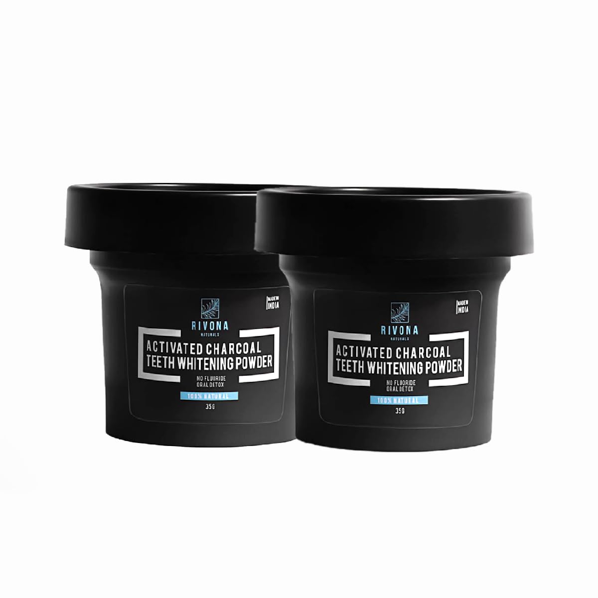 Activated Charcoal Teeth Whitening Powder - For Enamel Safe Teeth Whitening, Stain Remover, Freshens Breath - With Activated Charcoal & Clove Powder - 70g (Fluoride Free) Pack 2