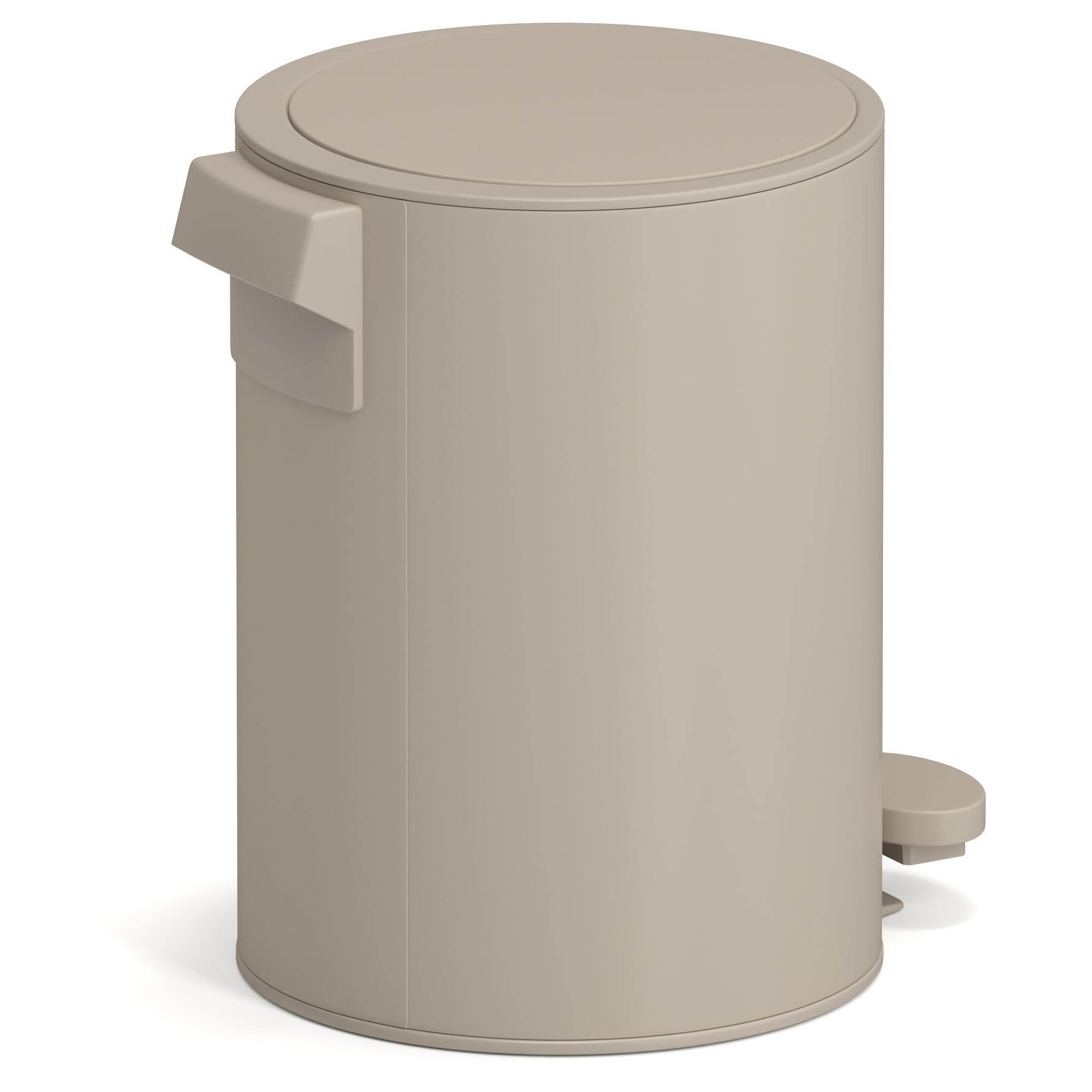 3 Liter Treteimer Edelstahl matt Softclose Klappdeckel leise schließend Inneneimer Mülleimer Abfalleimer Badeimer taupe beige