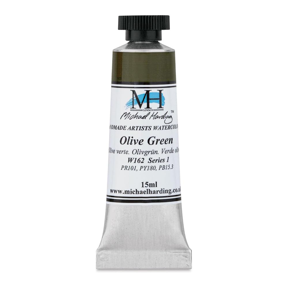 Michael Harding Olive Green Professional Watercolors - 15Ml Tubes (Olive Green)