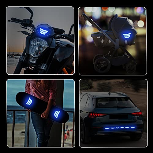 Tomall Strong Reflective Stripe Stickers For Car Bumber High-Intensity Night Visibility Reflective Decals Safety Warning Diamond Grade Waterproof Decor For Car Truck Bike Motorcycle (Blue-2 Sets) #TOP4