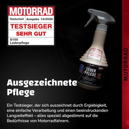 DR. WACK - S100 Leder-Pflege 500 ml - Farbloses Lederpflege Spray für Motorradbekleidung - Nässeschutz durch Bienenwachs - Für Glattleder… – Ansicht 3