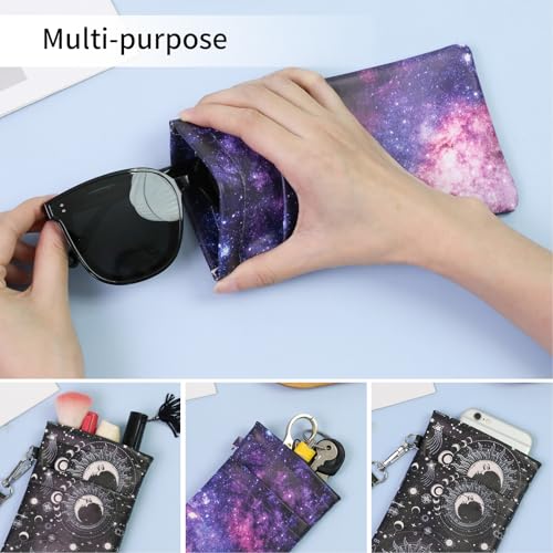 Image of Double Eyeglass Case Soft Dual Glasses Case for Women Men Travel Squeeze Top Sunglasses Cases Eyeglasses Pouch