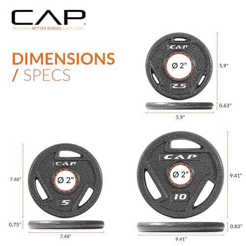 CAP Barbell 2-Inch Olympic Cast Iron Plate Weight Set | 75-285 lbs | Multiple Options - Image 5