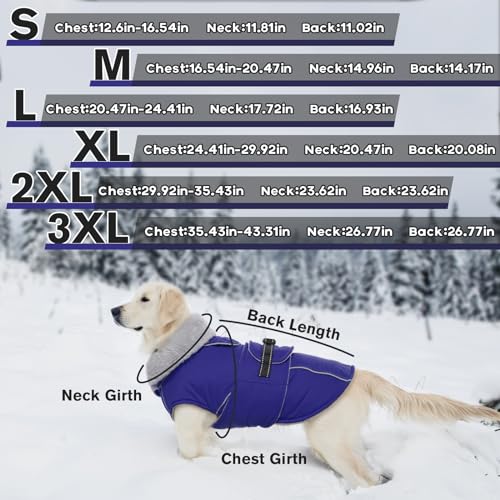 Lelepet Warm Coats and Jackets for Dogs Waterproof Winter Dog Coat for Cold Weather Reflective Dog Puffer Jacket - Image 4