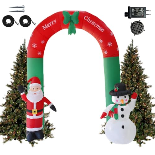Arc Gonflable De Noël Autogonflant 2m40 avec Éclairage LED Économe et Fixations Incluses