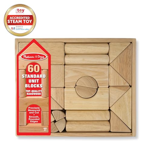 Melissa & Doug 503 Standard Unit Solid-Wood Building Blocks With Wooden Storage Tray (60 Pcs) Classic Wooden Blocks thumb #3