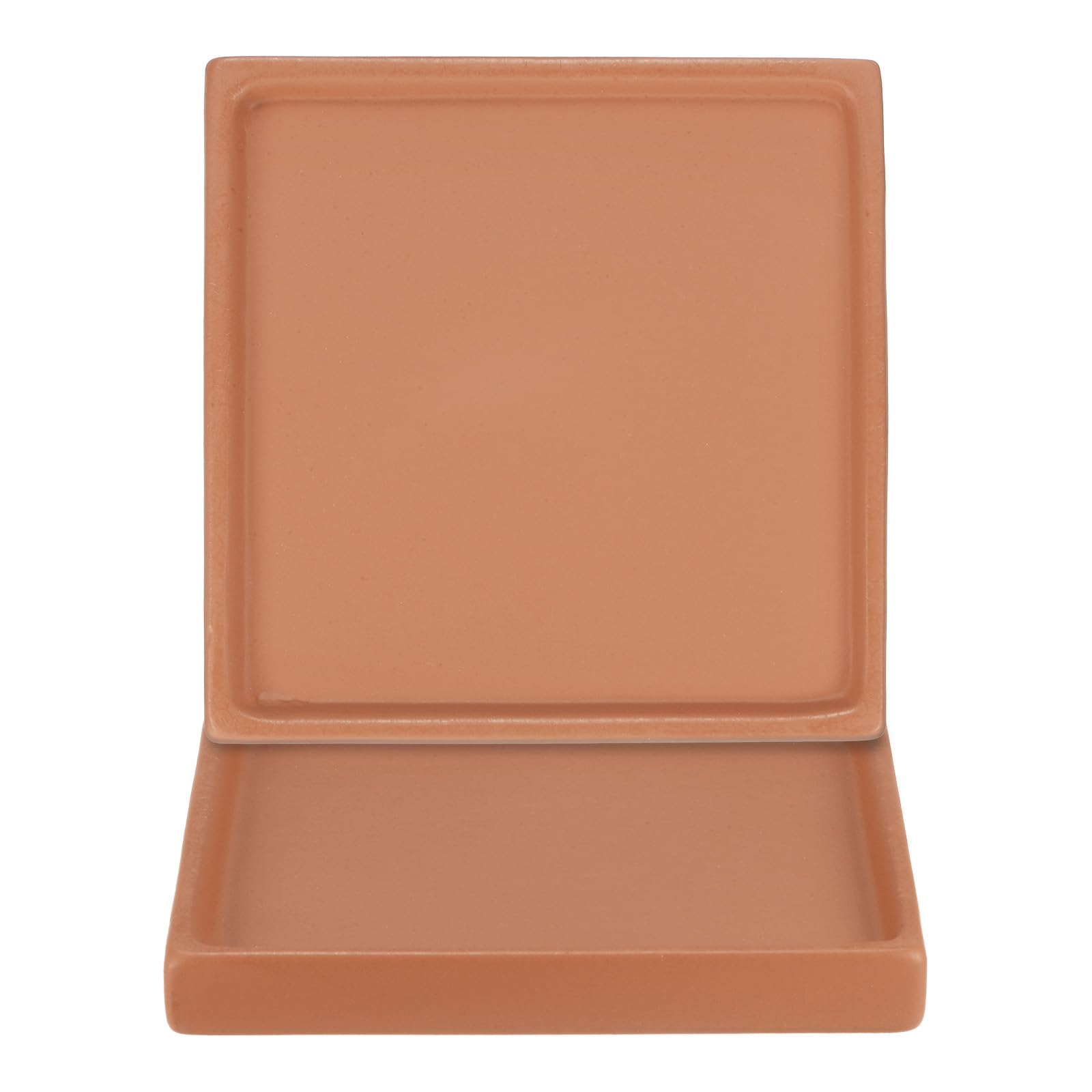 M METERXITY 2-Pack Ceramic Plant Saucer, 5 Inch Plant Water Catcher Tray