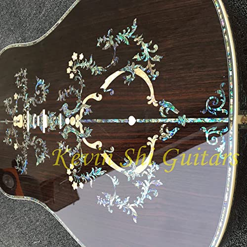 GaYouny Deluxe Toute la Guitare Acoustique Solide Tout réel Ambalone Acoustique électrique Guitare Super Hand Pain… - Les Beatles, Paul McCartney, John Lennon, RIngo Starr, George Harrison GaYouny Deluxe Toute la Guitare Acoustique Solide Tout réel Ambalone Acoustique électrique Guitare Super Hand Pain… – Image 6