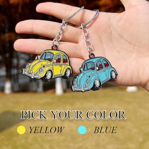 Image of Car Keychain Compatible with VW Beetle Bug,Metal Key Chain,for VW Beetle Bug Accessories,Enamel Cute Key Chain,Vintage Cartoon Keychain for Car Lovers