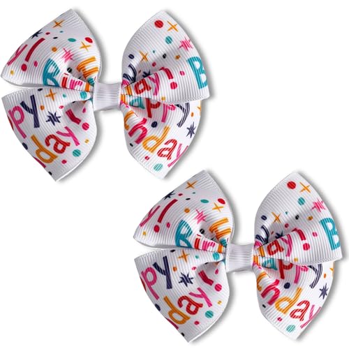 2 pzas Clips para el cabello de moño colorido para cumpleaños miniatura 1