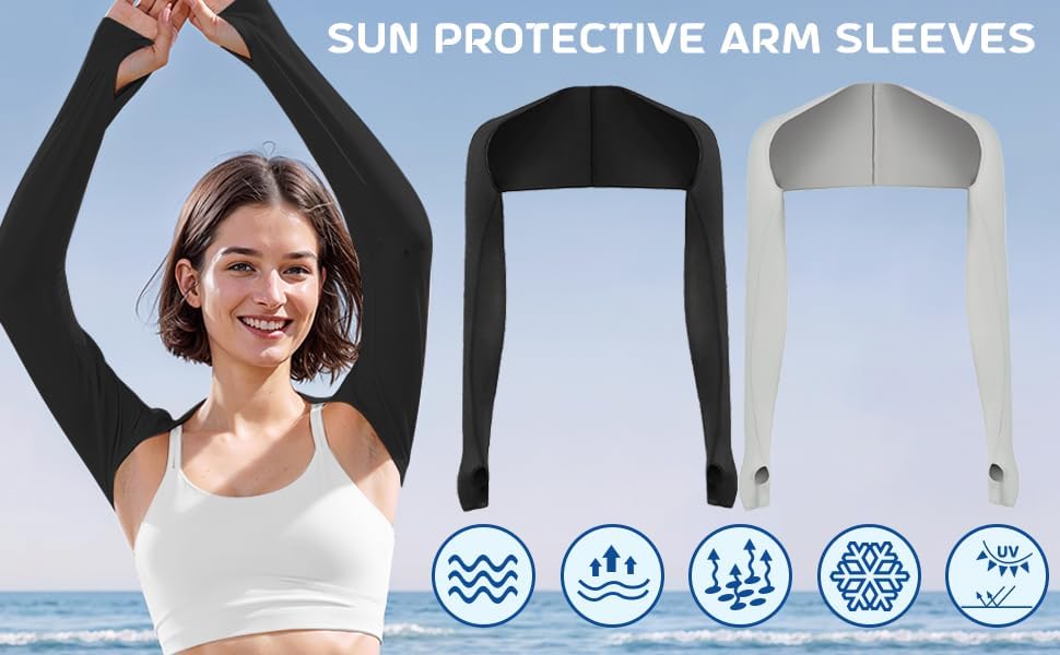 Cooling Shawl Arm Sleeves, UV Sun Protection Shawl Arm Sleeve for Women Men Sports Golf Outdoor Riding Driving - Image 4