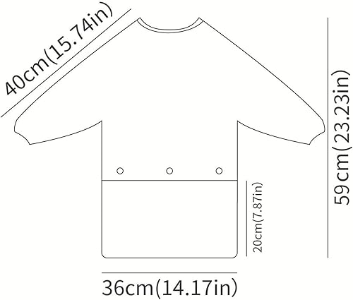 Miniatura 5 de Happy Flute Babero de manga larga para bebés a prueba de desorden con diseño ajustable para bebés durante la comida o silla alta