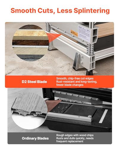 Image of VEVOR 13 inch Vinyl Floor Cutter, 12mm Thick Laminate Flooring Cutter with 15 /30 /45 Adjustable Angle Settings, Flexible Wheels, Telescoping Handle, Certain Engineered Wood, LVT, VCT, SPC, LVP, WPC