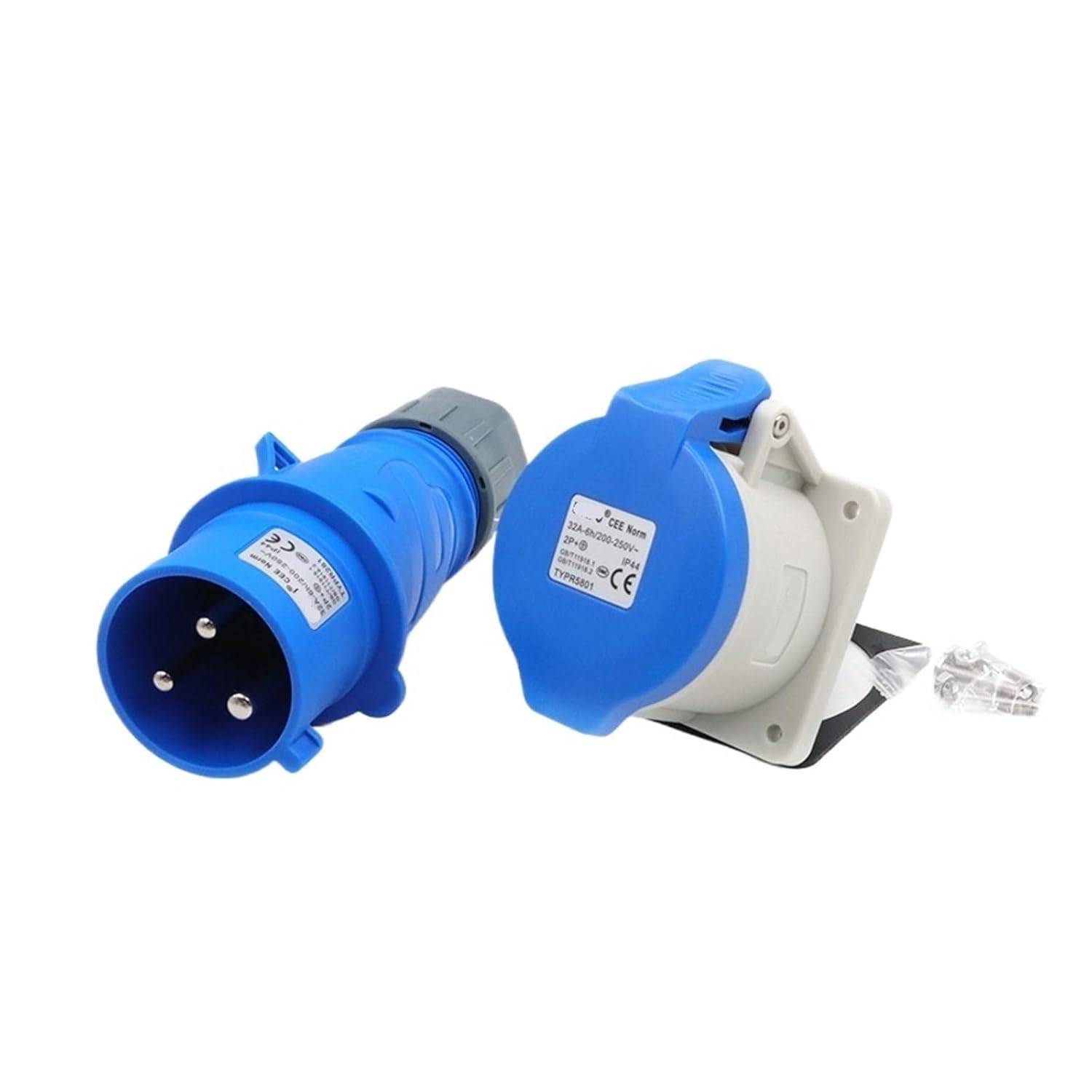 Industrial 32A 3-core Light and Dark Installation seat TYP231 Aviation Connector TYP281(Set TYPR281 TYPR5801)