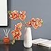 DODXIAOBEUL 4-Pcs Artificial Flowers Real Touch Latex Phalaenopsis 17.7inch Artificial Orchid Stem Bouquets for Wedding Party Home Garden Decor,Orange
