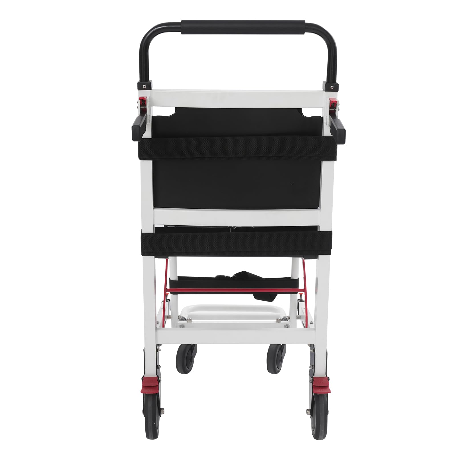 EMS-Treppenstuhl, Faltbarer Notfall Treppensteiger Rollstuhl mit 4 Rädern, Tragbarer Treppenlift bis 180kg für Krankenwagen Feuerwehr und Evakuierung ﻿ (Weiß, Schwarz)