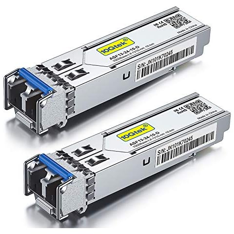 10Gtek 1.25G SFP Transceiver 1000Base-LX, 1310nm SMF SingleMode Fiber Optic Module, up to 10 km, for Cisco GLC-LH-SMD, Meraki MA-SFP-1GB-LX10, Ubiquiti UniFi, Fortinet, Mikrotik, TP-Link, Pack of 2 Cover