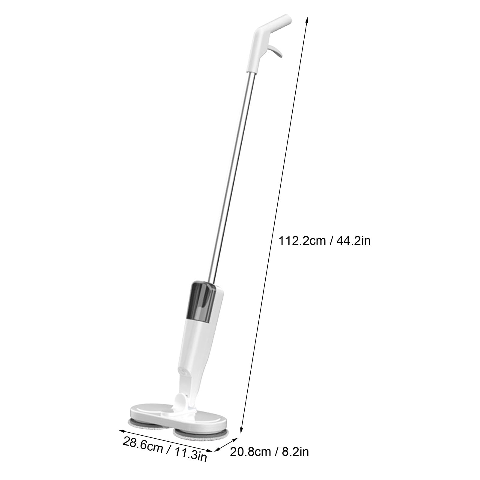 Limpiador Eléctrico e Inalámbrico Actualizado, Limpiador de Piso Eléctrico Ligero y Retrasable Recargable con Pisos Mármol Azulejos Madera Dura (WHITE)