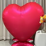 NiuN Large heart balloon set, 2pcs 66inch red heart foil balloon, Ganit party balloon decorations for birthday wedding Valentine's Day Bridal shower Party supplies,heart balloons