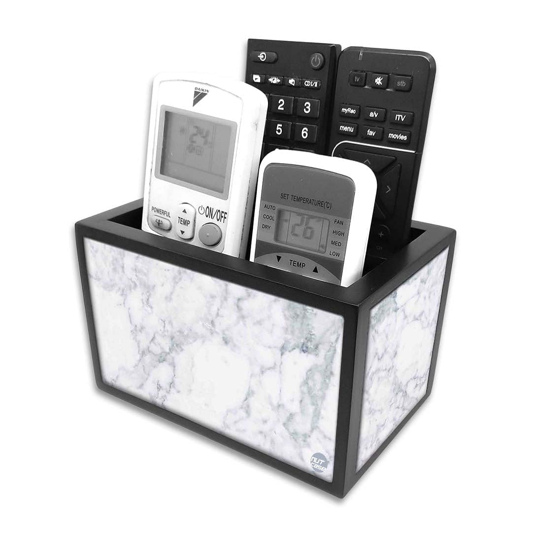 Nutcase Designer Wooden Remote Control Holder Stand Organizer Caddy for TV/AC Remotes-Multipurpose Desk Organiser-6”x4”x4” 3