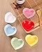 WHJY Pink Love Heart Shaped Ceramic Bowl Set of 6, Contemporary Porcelain Side Dishes, Seasoning & Soy Dipping Sauce Bowls for Wedding & Birthday Party