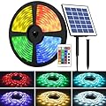 UT 32.8FT Solar Outdoor LED Strip Light, Solar Garden RGB Strip Light Decoration, IP66 Waterproof Decorative Rope Lights with Remote Control for Yard Trees Garden (10M A Sets with Adhesive, 2nd Gen)