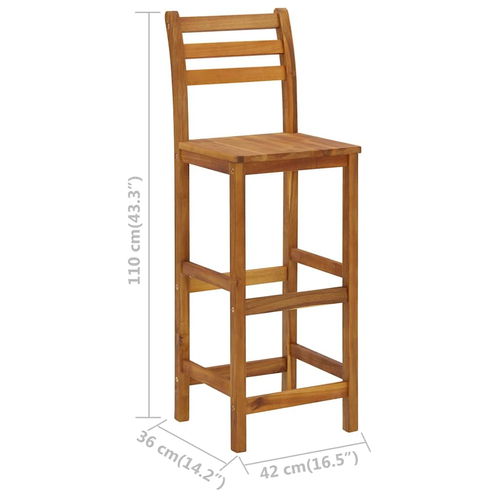 vidaXL 4X Akazienholz Massiv Barhocker Barstuhl Tresenhocker Küchenhocker Hocker Gartenstuhl Garten Gartenmöbel Tresenstuhl Thekenstuhl