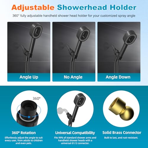Hibbent Filtered Showerhead with handheld, High Pressure 5 Sprays Shower - image 6