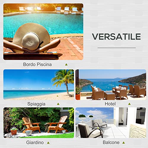 Outsunny Lettino Prendisole a 2 Posti, Sdraio in