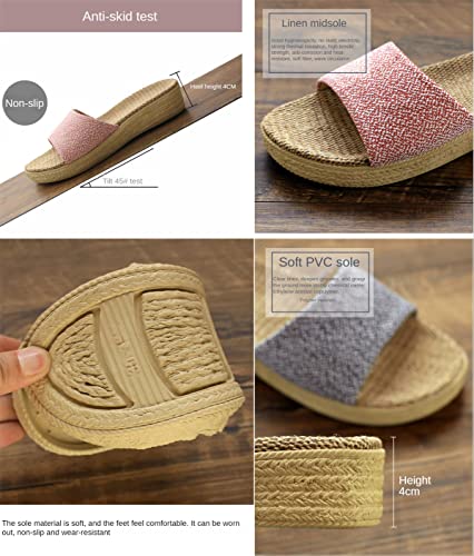 Women's Indoor Cotton Linen Home Slippers Non-Slip Casual Sandals3