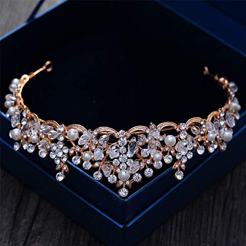 Diadema de novia que no se cae ni pesa hecha de perlas y cristales 3