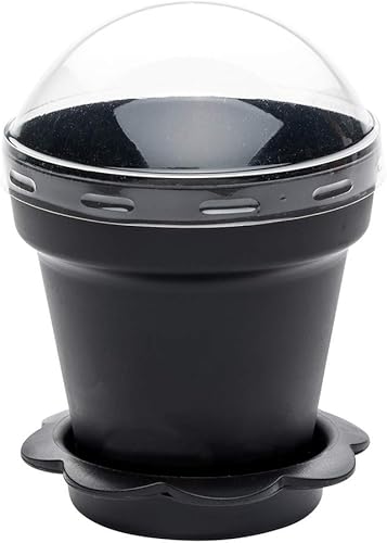 Miniatura 2 de Restaurantware Macetas para cupcakes de 6 onzas, 100 macetas desechables de postre, tapas incluidas con base de platillo extraíble, soportes de