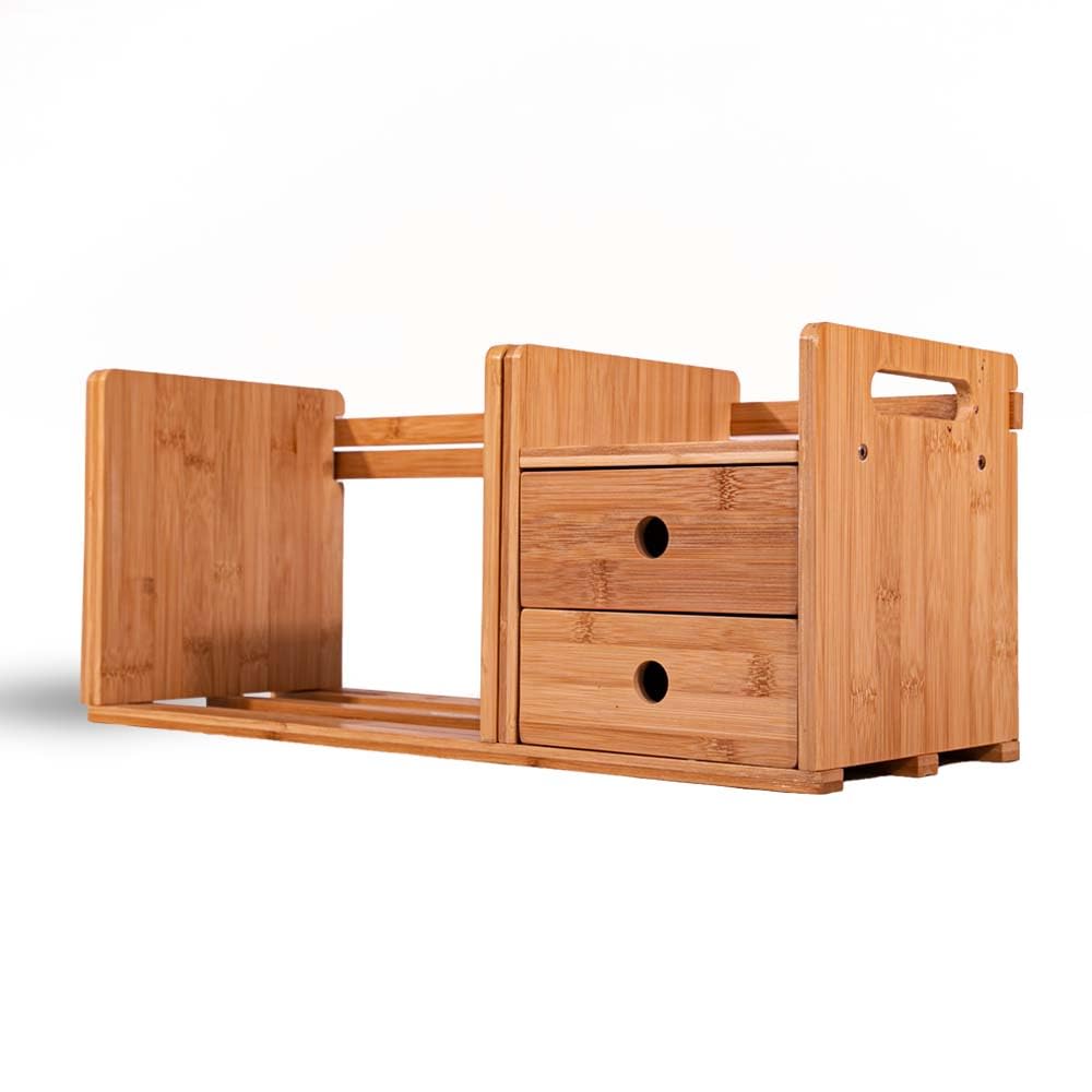 ECOHOMEBamboo Desk Organizer, Expandable DrawerOrganizer for Efficient Storage of Office Supplies, Enhances Aesthetics, Promotes Clutter-Free Workspace