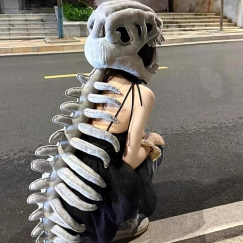 Image of Dinosaur Skeleton Plush,Realistic 3D Skeleton Design Dinosaur Skull,Halloween