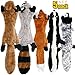 Sesyomr No Stuffing Dog Toys with Squeakers, Durable Stuffingless Plush Squeaky Dog Chew Toy Set,Crinkle Dog Toy for Medium and Large Dogs, 5 Pack（Squirrel Raccoon Fox Skunk and Penguin）, 24Inch