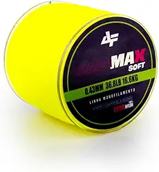 Linha de Pesca Tamba Max Soft, Monofilamento 500m, Amarelo, Alta Resistência