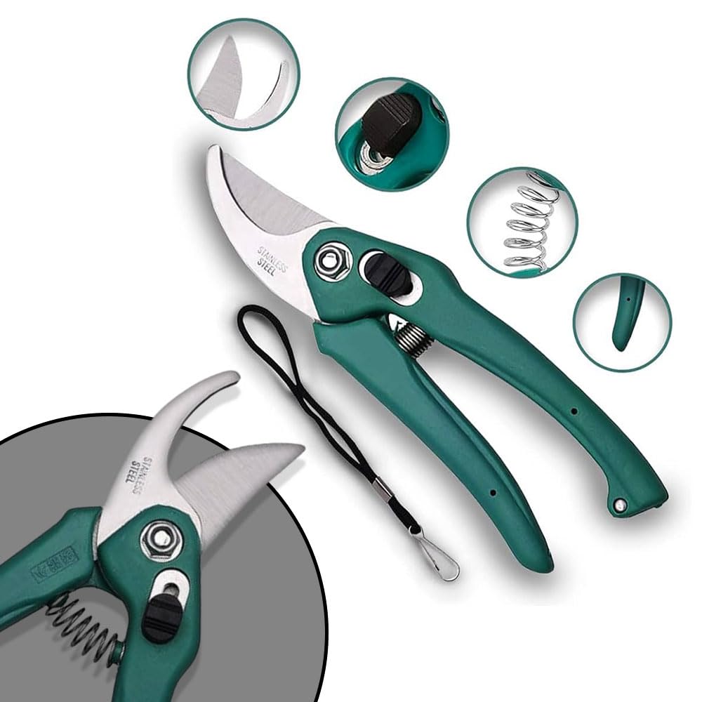 Premium Garden Shears Pruners Scissors for Cutting Branches, Flowers, Leaves, and Pruning Seeds - Carbon Steel Blade with Lock (B0D9DH56WD) Amazon Price History, Amazon Price Tracker