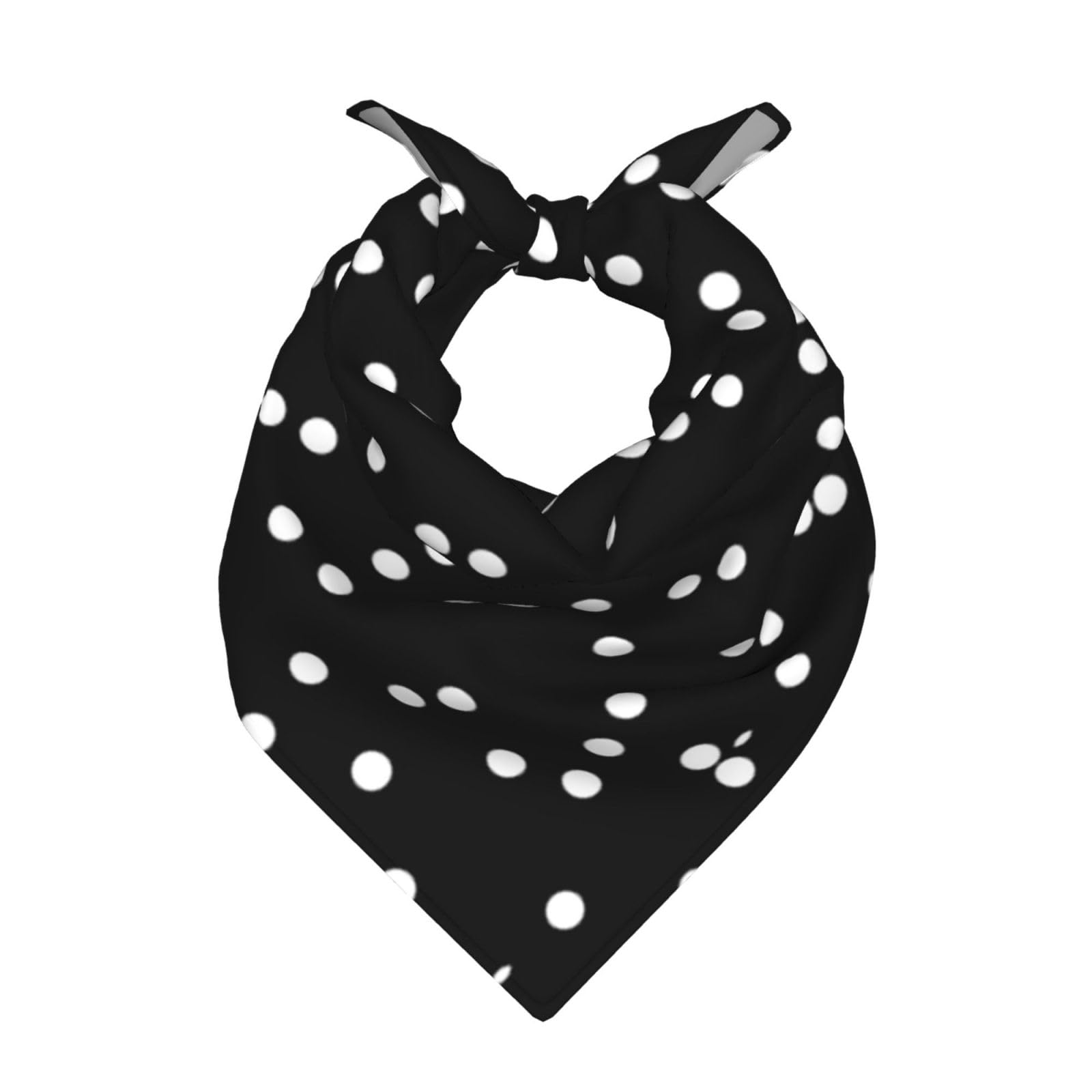 ALLiYa Black White Polka Dots Bandana Head Scarf For Men And Women Square Printed Handkerchief Silk Scarf Headband