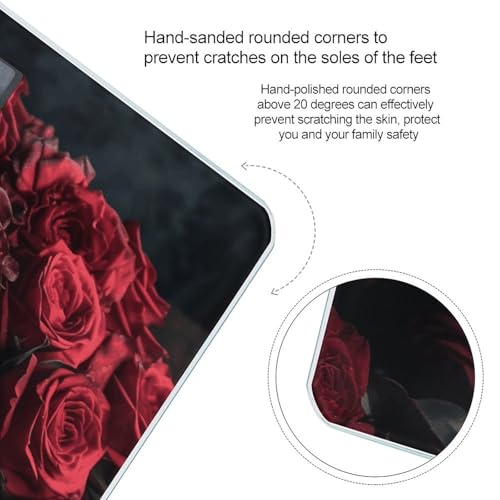 Báscula digital de baño con diseño de rosas rojas miniatura 4