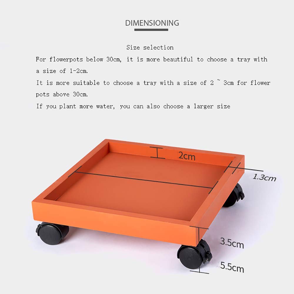 Portavasi resistente con ruote, 40 cm, nero, per interni ed esterni, perfetto per casa, giardino, versatile, durevole, facile mobilità, ideale per piante in vaso