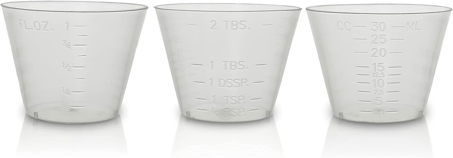 1oz Flexible Graduated Measuring Medicine Cups, Non-Sterile, Semi-Clear, Easy Read - 400ct